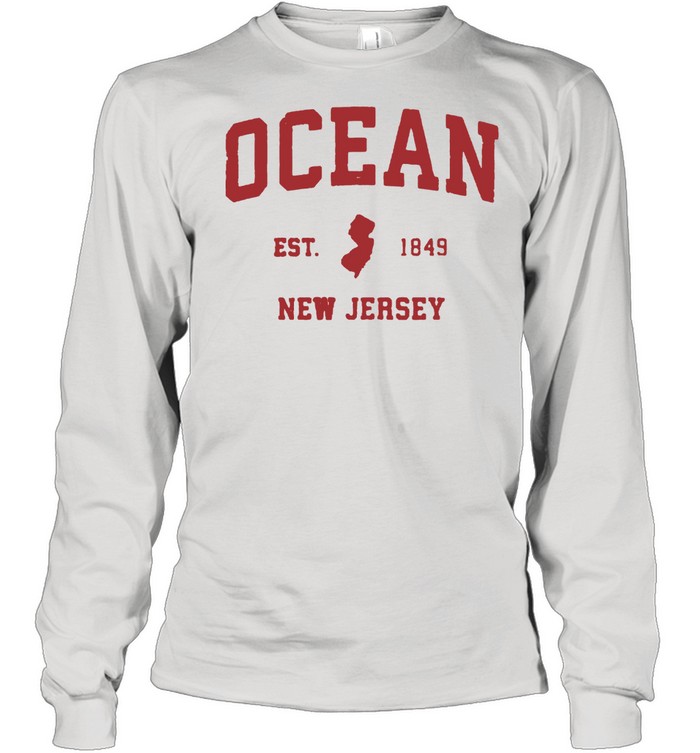 Ocean New Jersey 1849 NJ Vintage Sports  Long Sleeved T-shirt