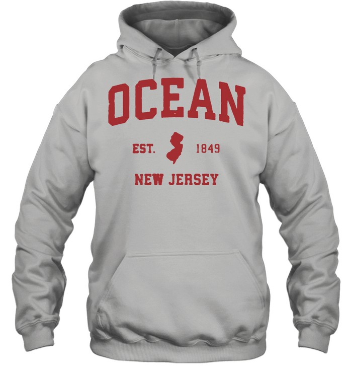 Ocean New Jersey 1849 NJ Vintage Sports  Unisex Hoodie