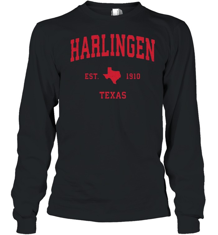 Harlingen Texas TX Est 1910 Vintage Sports T- Long Sleeved T-shirt
