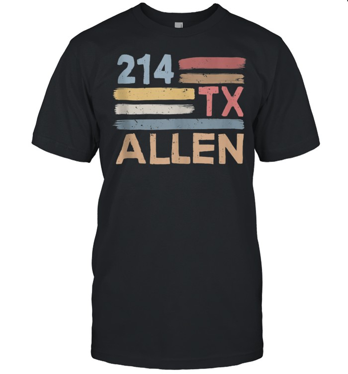 Retro Allen Area Code 214 Residents State Texas shirt