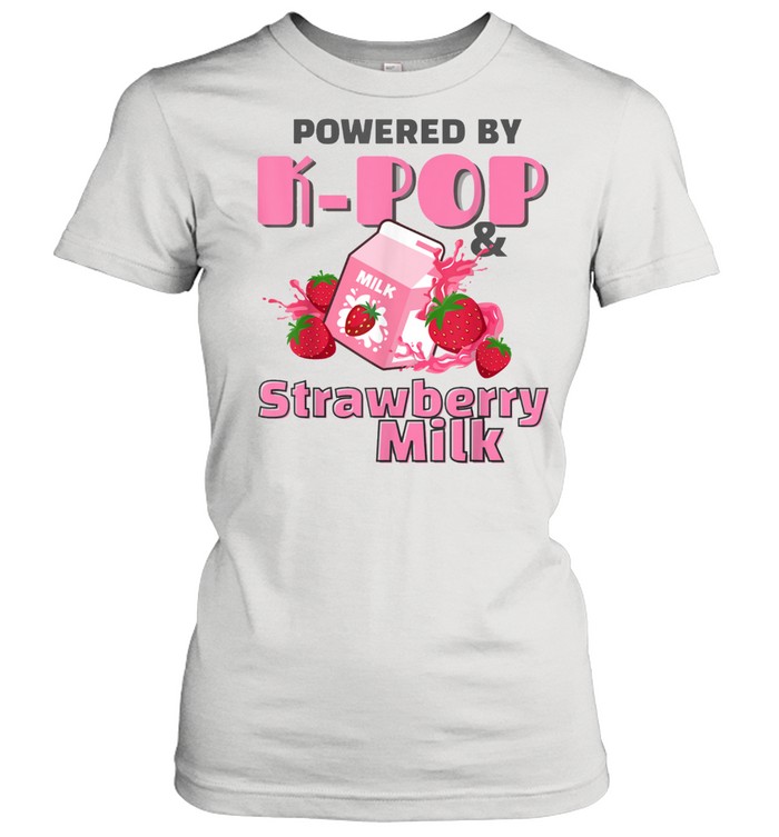 Kawaii Strawberry Milkshake Carton Korean Powered By KPop shirt Classic Women's T-shirt