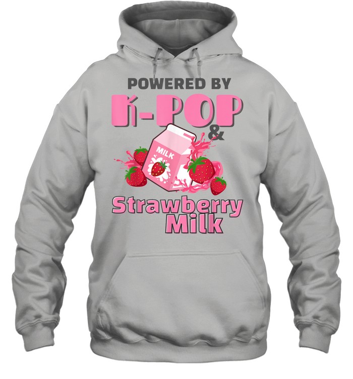 Kawaii Strawberry Milkshake Carton Korean Powered By KPop shirt Unisex Hoodie