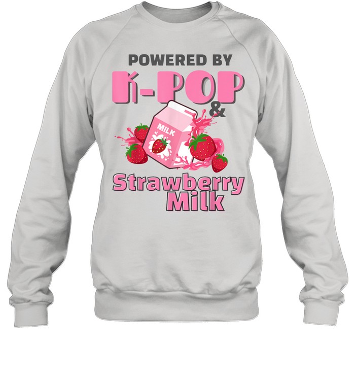 Kawaii Strawberry Milkshake Carton Korean Powered By KPop shirt Unisex Sweatshirt